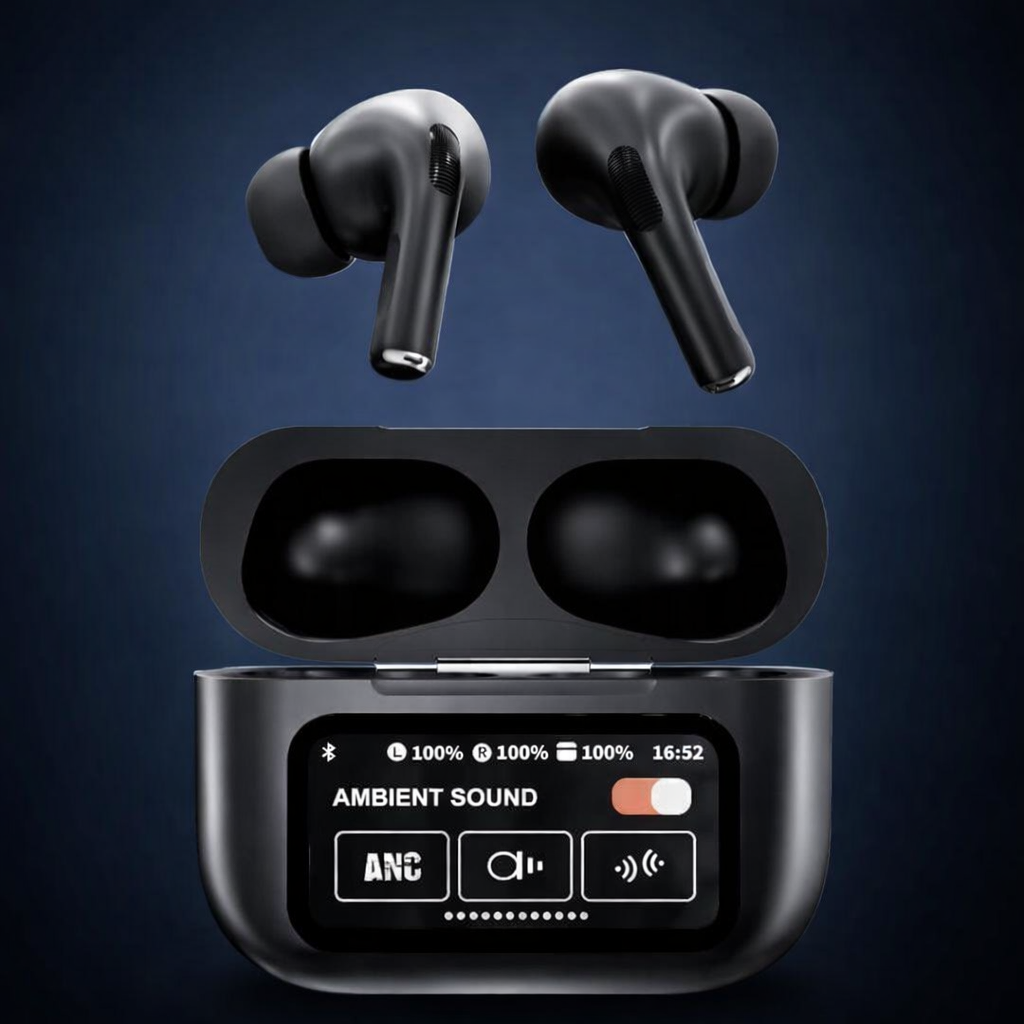 remium Black Display AirPods – Stylish Wireless Earbuds with LED Display Case
