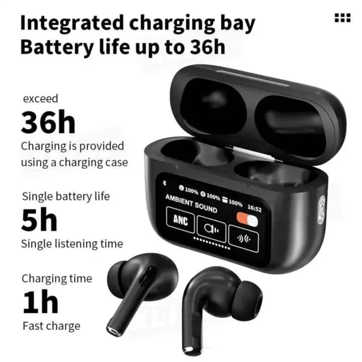 remium Black Display AirPods – Stylish Wireless Earbuds with LED Display Case